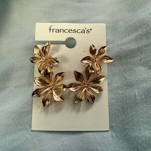 Francescas gold flower earrings